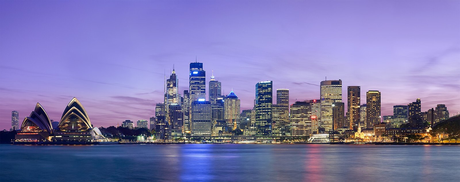 Сидней: Sydney skyline at dusk - Dec 2008