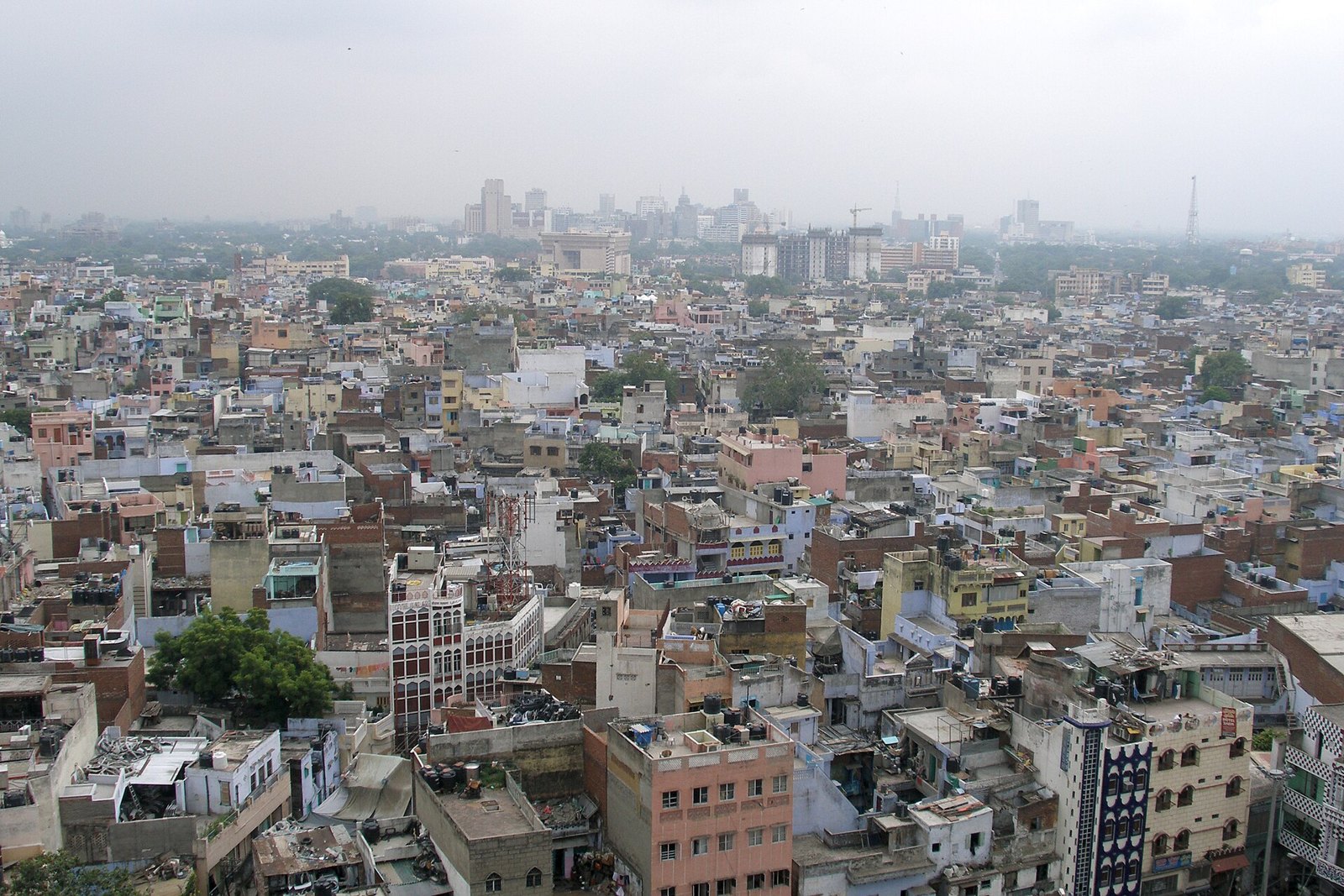 Дели: Old Delhi city skyline from Jama Masjid, Delhi, India
