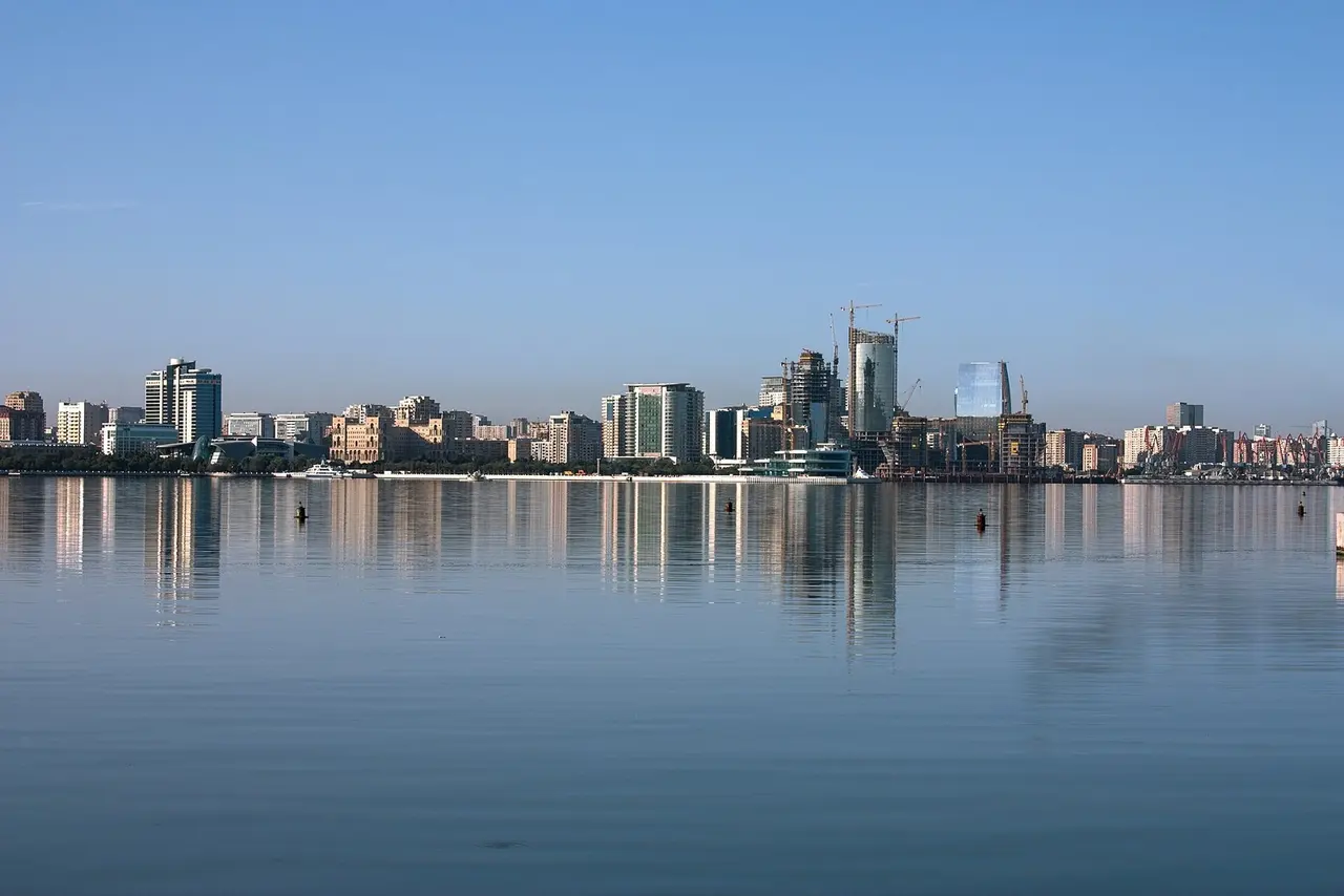 Баку: A view of the Baku bay, Azerbaijan