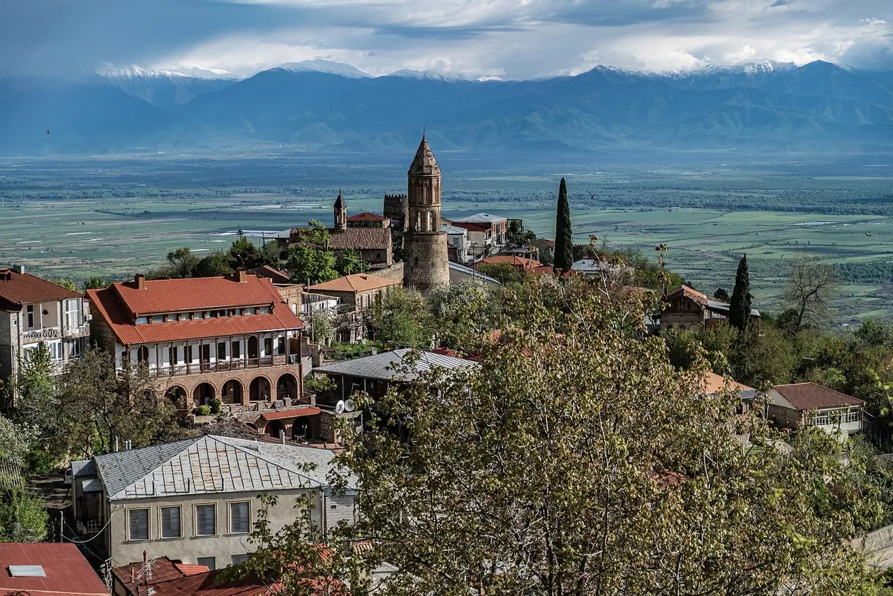 Кахетия: St. George’s Church in Sighnaghi Panorama