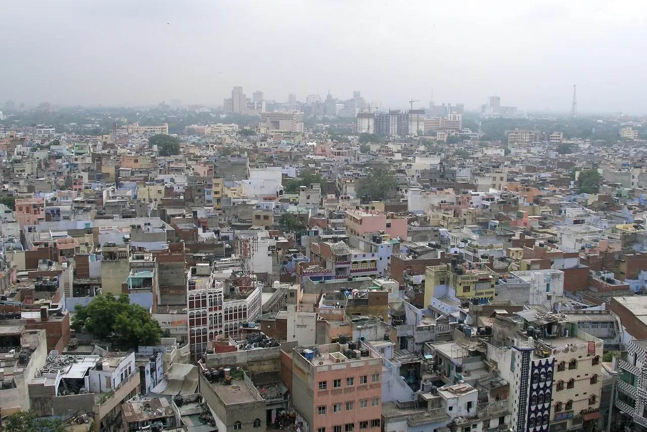Дели: Old Delhi city skyline from Jama Masjid, Delhi, India